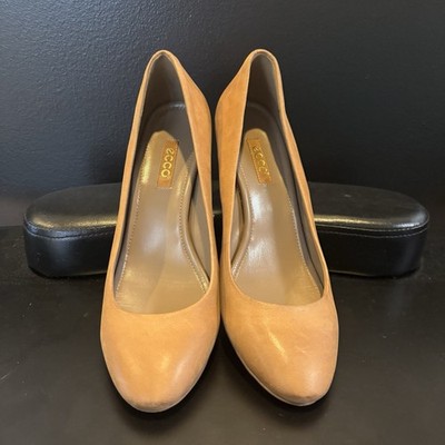 ECCO Womens Size 9-9.5 EU 40 Career Pump Shoes NEW Camel Leather Luxury Italian