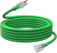 25 Ft Outdoor Extension Cord, 12/3 SJTW Heavy Duty Waterproof Power Cable, 3 Pro