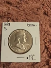 1954-D Franklin Silver Half Dollar 50C Choice BU 90% Silver Denver Mint