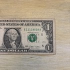 Trinary Fancy Serial Number One Dollar Bill, 5 Ones E 111118018 A 2009 — photo 2