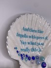 Set of 3 Shell Trinket Dish- Decoupaged Shell-Snarky Drink Quote-Sparkly-READ — photo 6