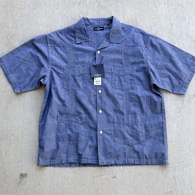 Engineered Garments x GU Mens Cuban Shirt NWT Size XL Blue