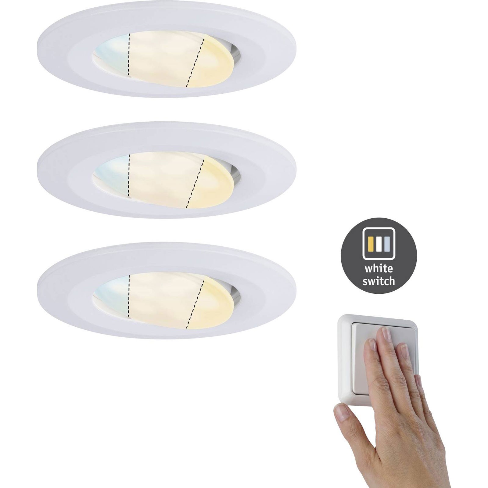 Paulmann HomeSpa Calla LED Recessed Light Adjustable IP65 White