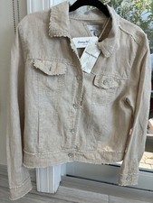 Tommy Bahama Two Palms Shimmer Raw Edge Jacket, Grey Natural size L 100 linen