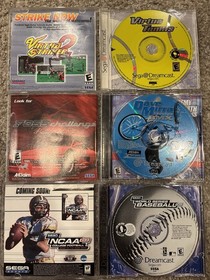 SEGA Dreamcast Console Lot w/ 3 Controllers, VMU, Memory Card, Games & A/V