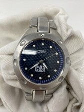 Raro Reloj Promocional Fossil CAT Caterpillar PR-5008 100M Cuarzo Acero Inoxidable