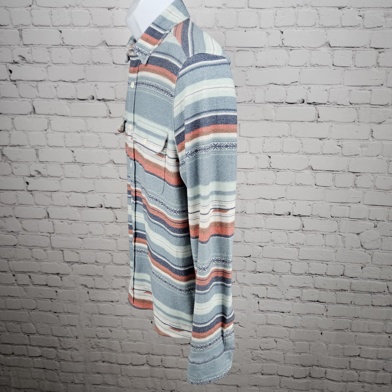 Faherty Multicolor Striped Aztec Button Up Long S… - image 13