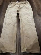 Carhartt Distressed Pants Tan, Size 32x30, Vintage Work Wear Grunge Torn