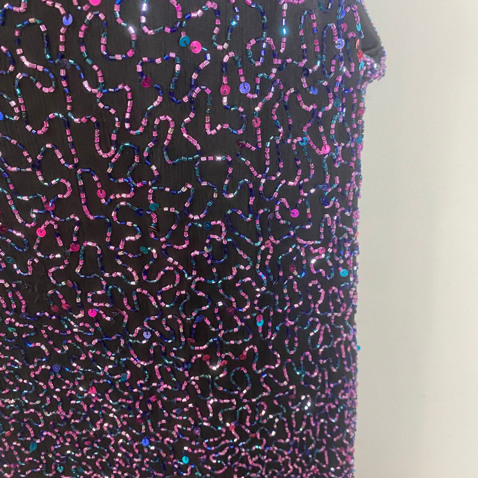 Vintage Carina by Barry Lee Fully Beaded Sequin Gown Formal Dress Sz 3X VTG thumbnail 4