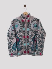 Colorful Suzani Coat or Kimono Jacket Bohemian Embroidered Outerwear