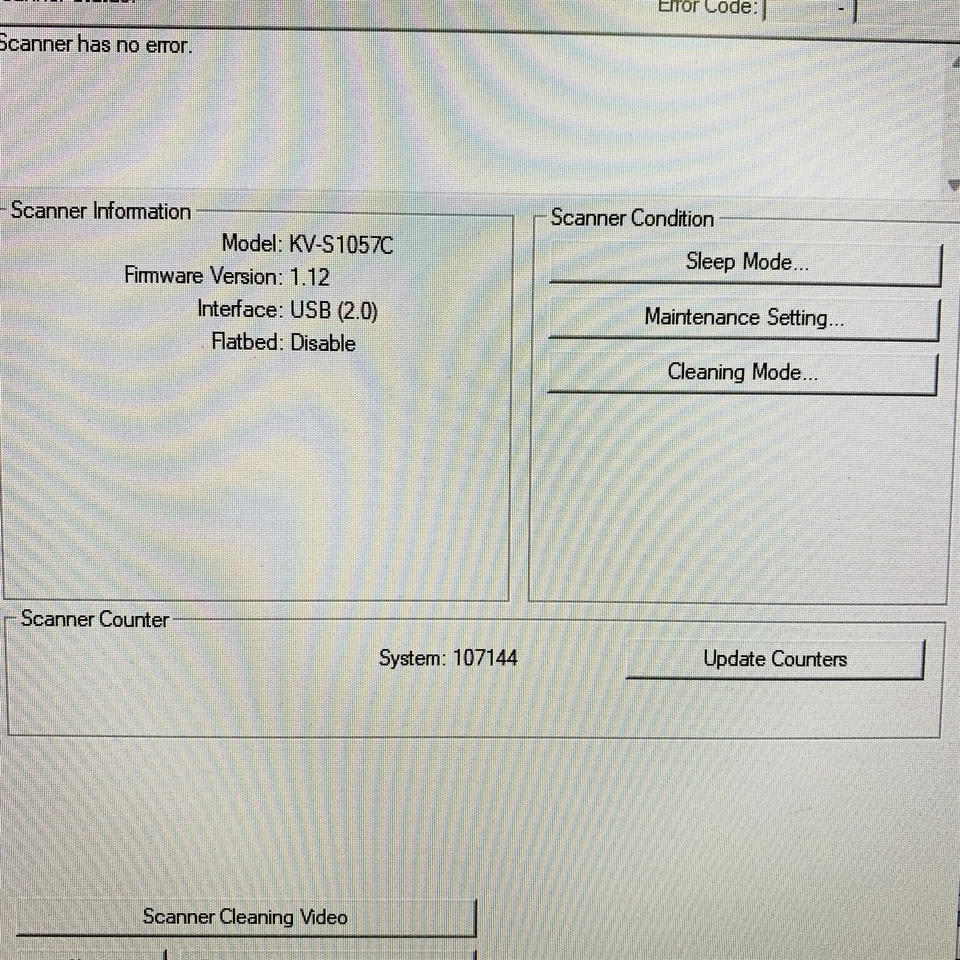 Panasonic KV-S1057C 65PPM USB3.0 Color Duplex ADF Document Scanner 107,144 scans - Image 2 of 4