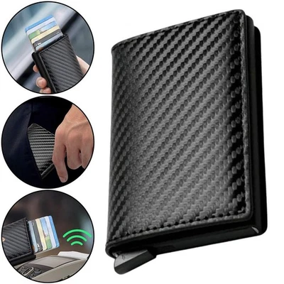Portefeuille synthétique mince avec protection RFID et plusieurs porte-cartes - Photo 1/4