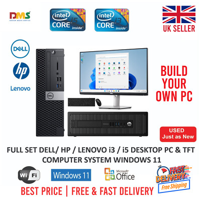 FAST PC DESKTOP Computer Windows 11 PC I3 I5 I7 8GB/16GB Ram 120 SSD  500 HDD