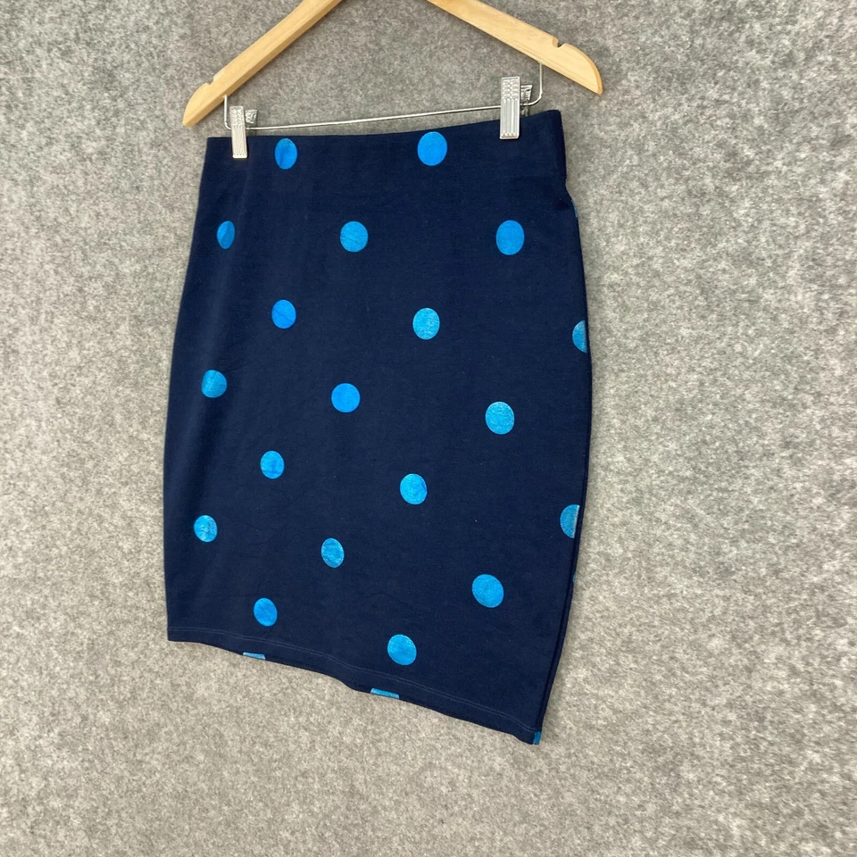 Falda mujer French Connection talla M mediana azul cintura elástica lunares 30731 Foto 2 de 4