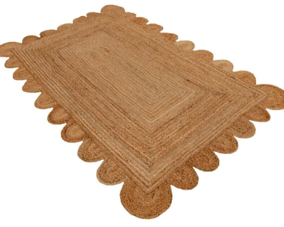 Небольшой ковер ручной работы из натурального джута волнистый плетеный богемный домашний декор ковры - Изображение 4 из 4