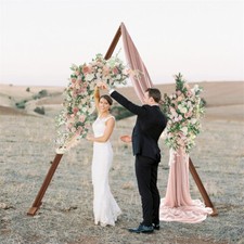 Triangle Wedding Ceremony Arch Wooden Backdrop Stand Heavy Garden Arbor Frame