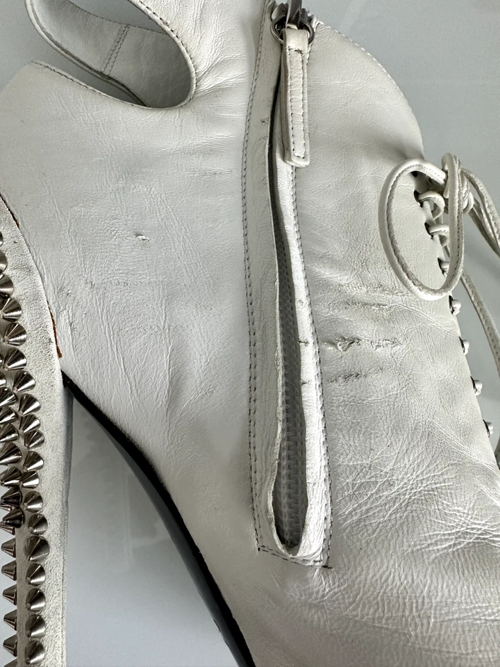 Giuseppe Zanotti White Leather Boots Size 39 - Image 3 of 4