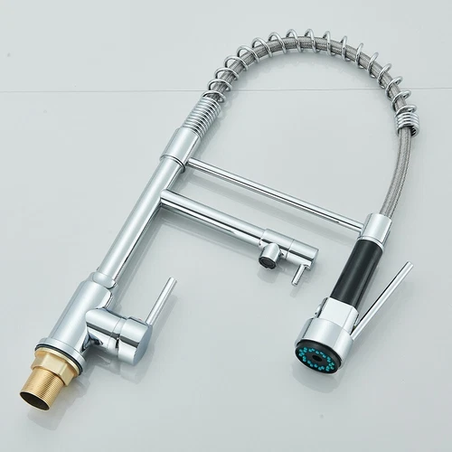 Modern Monobloc Pull Out Kitchen Mixer Tap Dual Spout Spray Single Lever Chrome - Picture 11 of 15