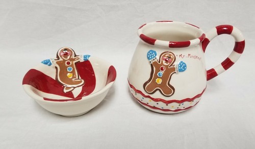"Mr Mittens" Gingerbread Man Mug & Bowl by Heather Goldminc Blue Sky Holidays