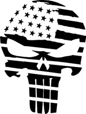 American Punisher Skull Premium Vinyl Decal 5inch