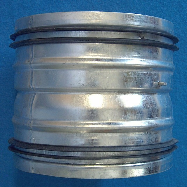 K204J Galvanized Steel 6"Duct Damper Coupler W/Rubber Gasket 2 Spring