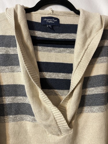 American Eagle Poncho Hooded Sweater Open Sides with Button Size L/XL (SW10) - Picture 4 of 7