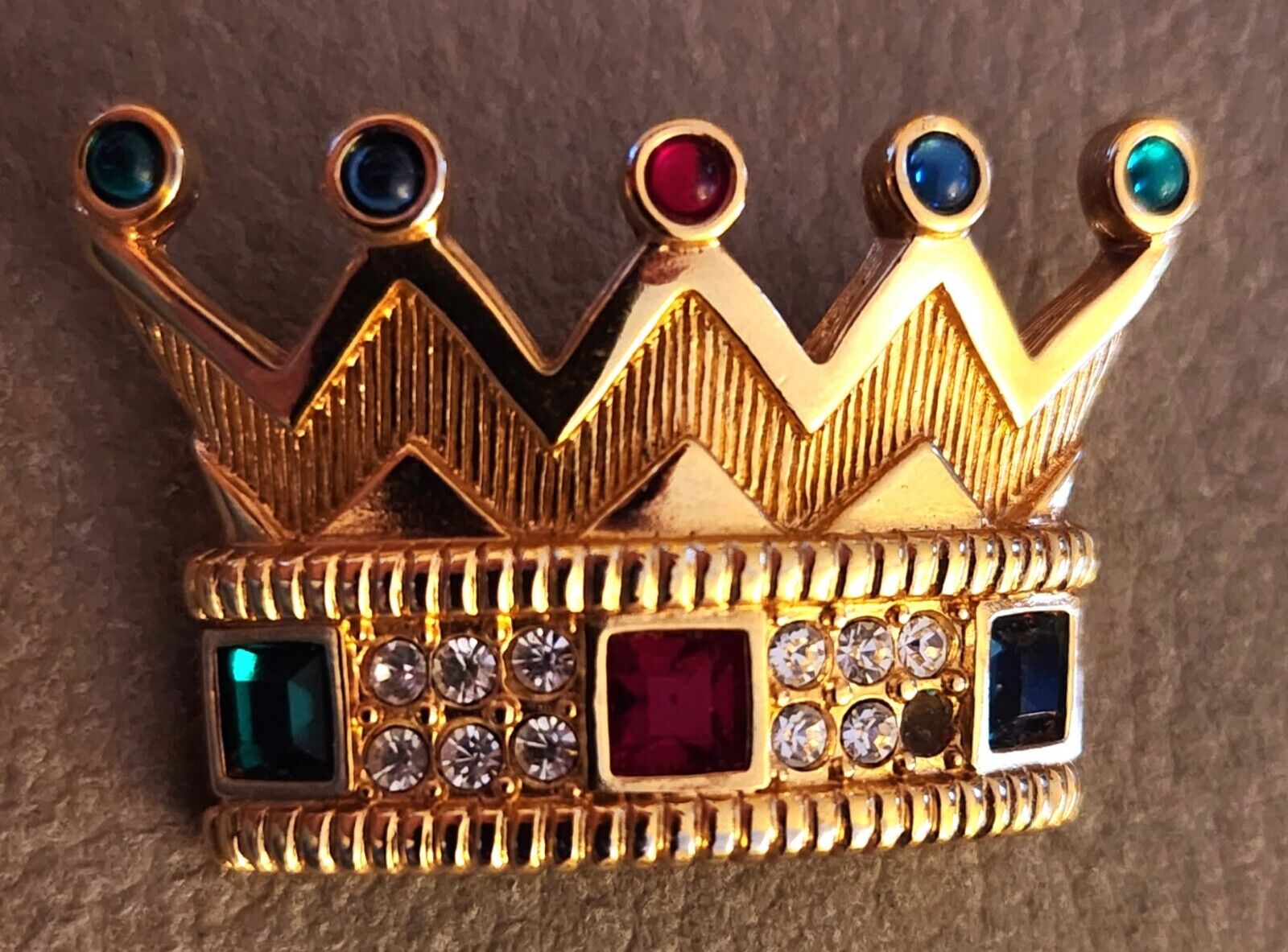 Swarovski Crystal King’s Crown Pin Brooch - image 1