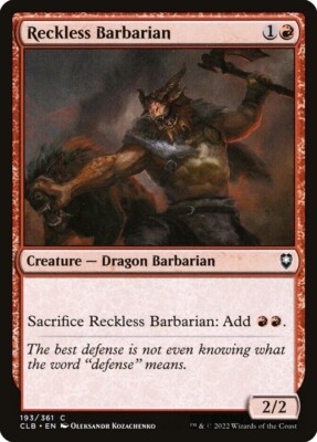 Reckless Barbarian - NM MTG CLB : Battle for Baldur's Gate 193/361