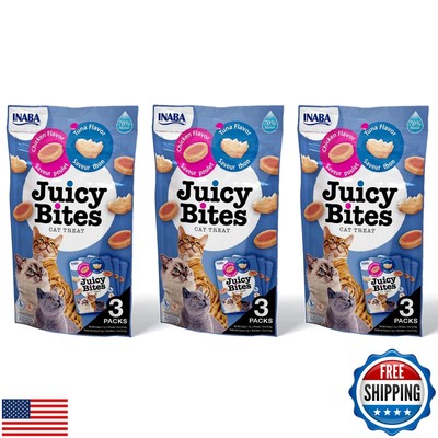 INABA Juicy Bites Grain-Free, Soft, Moist, Chewy Cat Treats with Vitamin E an