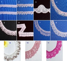 Assorted Pink Ruffled Lace Trim 1 - 10 Yards x 1/2 - 2" Brown 141X CLOSEOUT