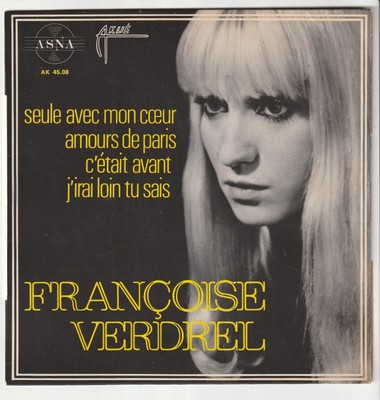 Francoise VERDREL - Allein mit meinem Herzen + 3 - EP 45T (7'') Vinyl RAR 1968