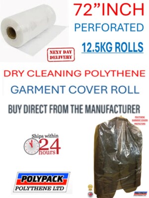 72'' Drop, 100g Polyethylen Kleiderabdeckungen Beutel Rolle, 12,5 kg Jumbo - ca. 210 Beutel