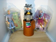 1995 Pocahontas Burger King Kids Club Toys: Meeko, Flit, John, Gov. Ratcliff