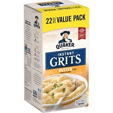 Quaker Butter Naturally Flavored Instant Grits, 0.98 oz 22 Count