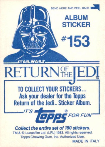 Star Wars ROTJ Trading Card Sticker Album Complete Your Set You Pick 1983 Topps - Bild 301 von 355
