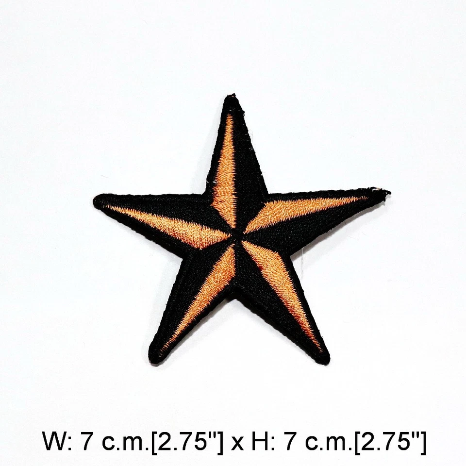 Light Orange Nautical Star patch Symbol Emblem for DIY Iron on Clothes Jacket - Image 2 of 4