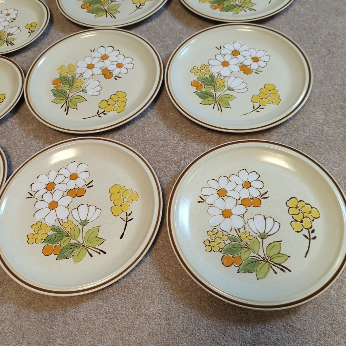 11 Pc Vintage Floral Expressions Hearthside Stoneware Foliagetime