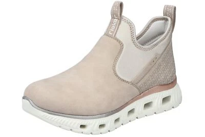 Rieker Damen Slipper Beige Schlupf Sneaker M6053-62