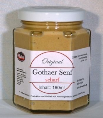 ''GEKO'' Original Gothaer-Senf, scharf  im Sechseckglas a´180ml - OVP        #5381