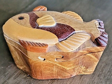Rompecabezas artesanal de madera 3D artístico BLUEGILL FISH joyería caja de madera