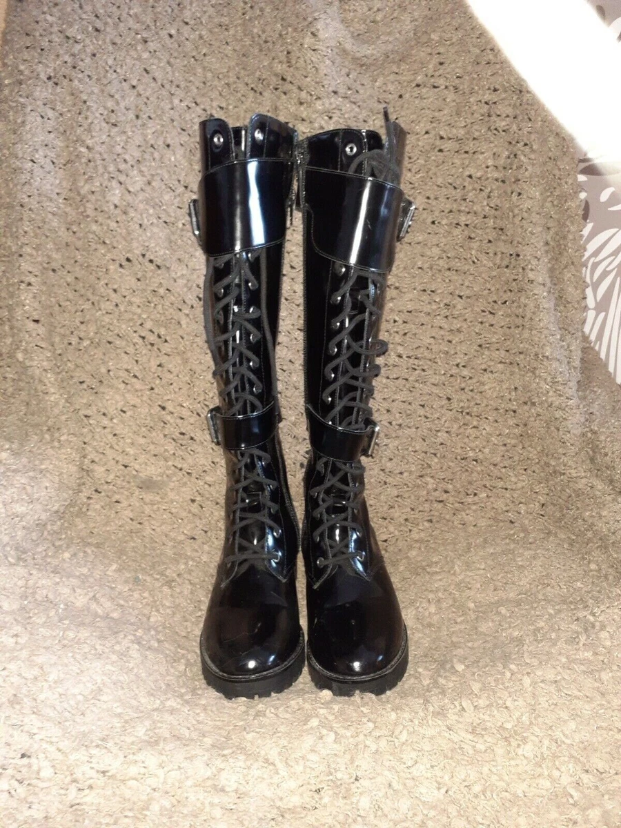 Patent leather shop duty boots