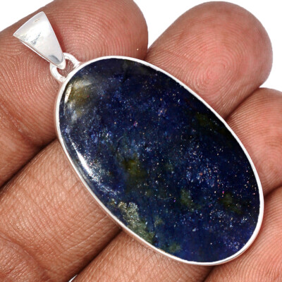 Natural Sunstone In Iolite - India 925 Sterling Silver Pendant Jewelry CP60041