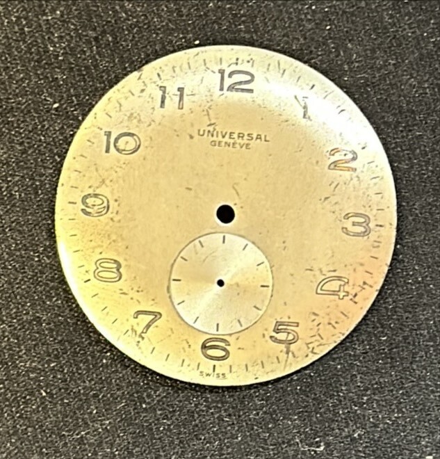 Vintage Universal Geneve Wristwatch Dial out of an Estate for Restoration!