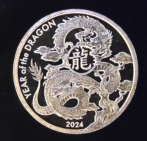 2024 Year of Dragon Zodiac Asahi Mint Vtg Bullion-999 Silver 1 Oz Ounce Art Coin