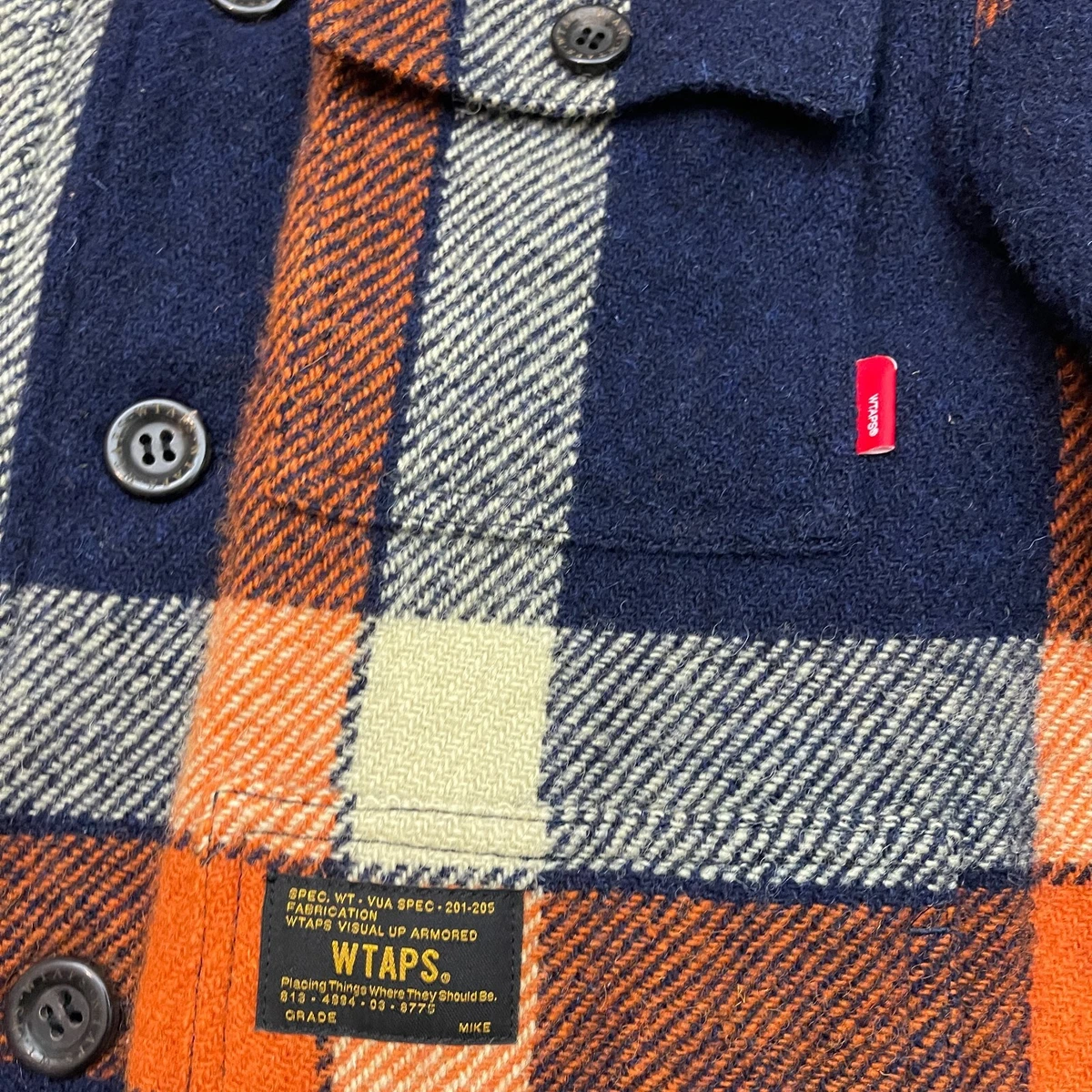 WTAPS HARRIS TWEED GREASE Jacket Wool LUMBER JACK Plaid Men's M From Japan