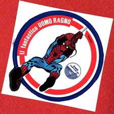 UOMO RAGNO CAMPO DEL RE - SPIDER MAN ADESIVO VINTAGE ANASTATICO CORNO MARVEL