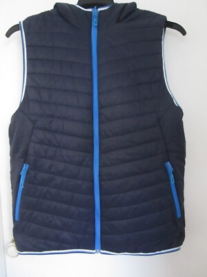Crane Snow Extreme padded Vest Windbreaker Mens Large Blue Sleeveless ...