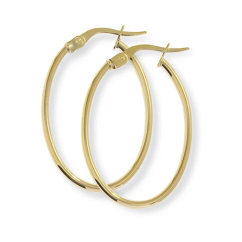 Oval Echt-Ohrschmuck mit Schnappverschluss