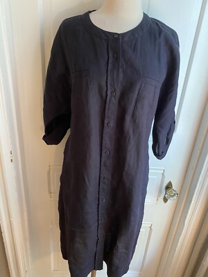 EILEEN FISHER ORGANIC LINEN BLACK SHIFT DRESS-SIZEM-EXCELLENT CONDITION!! |  eBay