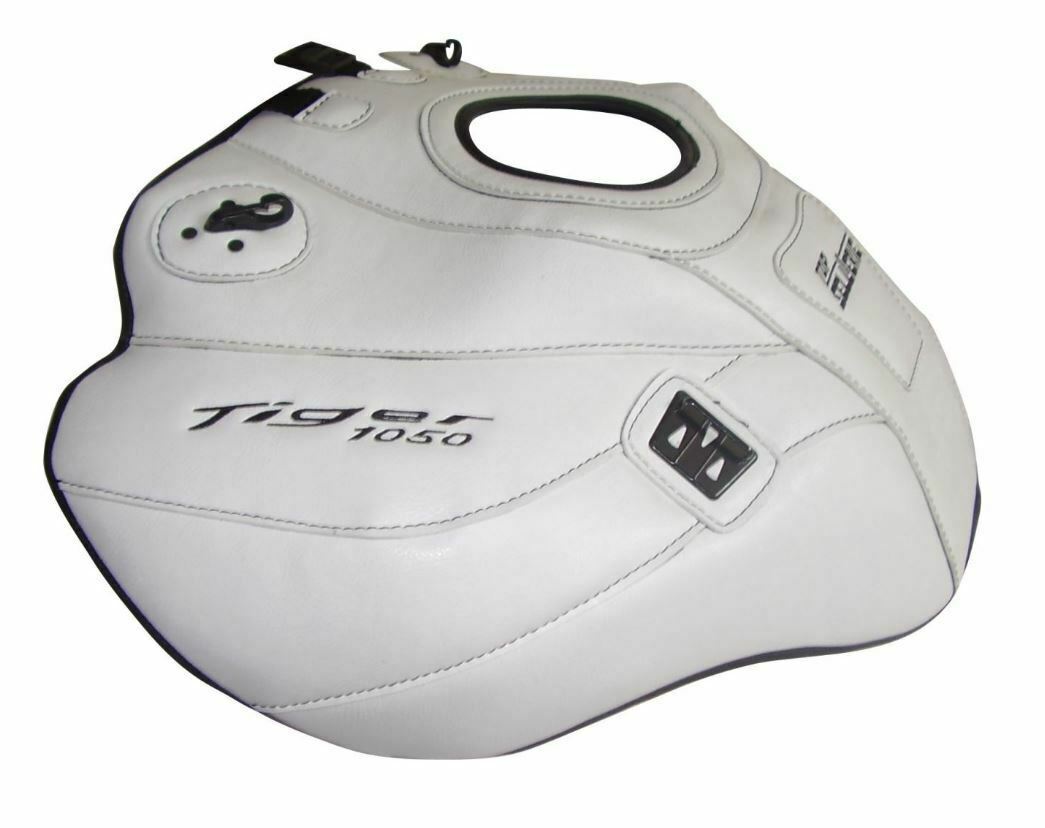 Protège-réservoir Top Sellerie blanc pour moto Triumph Tiger 1050 de 2007